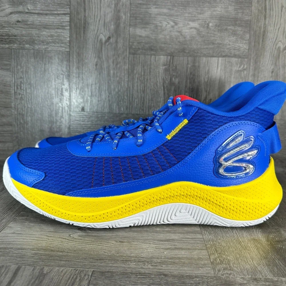 Under Armour Curry Basketball Shoes Mens 11.5 Blue‎ Yellow NEW 3026622-400
